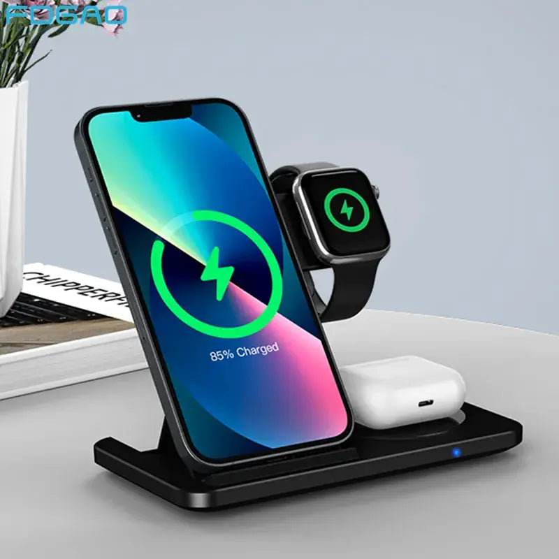 20W 3-in-1 Schnellladeständer für kabelloses laden, iPhone, AirPods und Apple Watch - Raffiniertedinge 20W 3-in-1 Schnellladeständer für kabelloses laden, iPhone, AirPods und Apple Watch - Raffiniertedinge